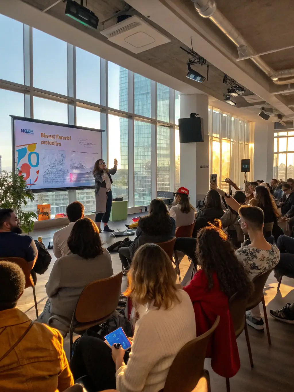 A coach guiding a team through a product development lifecycle, emphasizing agile methodologies and iterative improvements.